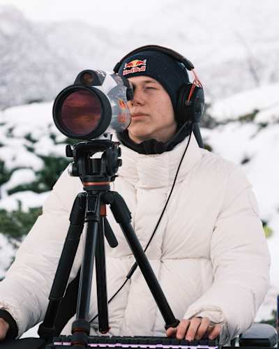 MrSavage takes aim during record attempt "Fjordnite" for longest in-game elimination in Fortnite in Lofoten, Norway on November 11, 2024