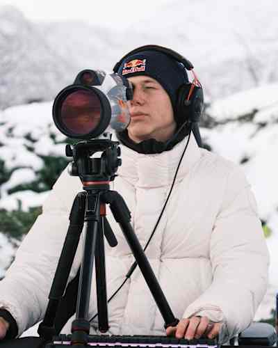 MrSavage takes aim during record attempt "Fjordnite" for longest in-game elimination in Fortnite in Lofoten, Norway on November 11, 2024
