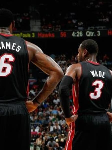 Lebron James e Dwayne Wade nos tempos de Miami Heat