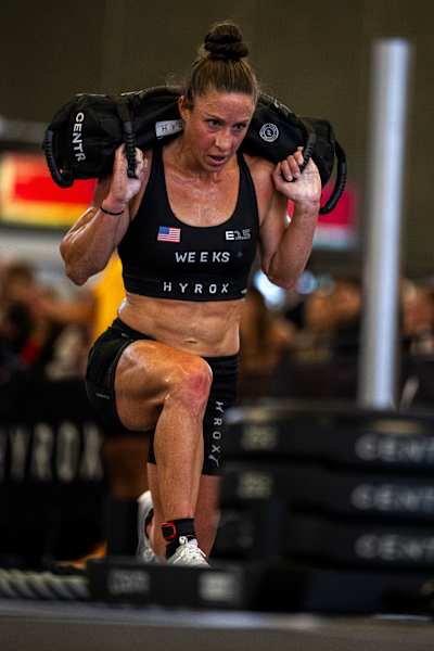 Lauren Weeks seen during the Elite 15 at the Hyrox Major in Amsterdam, Netherlands on October 10, 2024. 