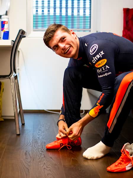 Max Ties Us His Race Boots In The Energy Station Driver Room