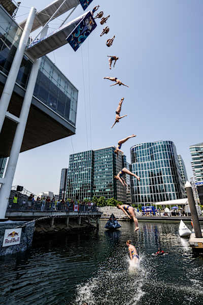 Molly Carlson at the Red Bull Cliff Diving World Series 2023 in Boston at the Institute of Contemporary Art.