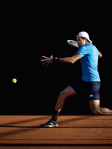 Le joueur de tennis Matteo Berrettini en action.