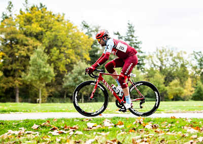 Professional cyclist Alex Dowsett rides during Red Bull Timelaps, Windsor Great Park, 2018