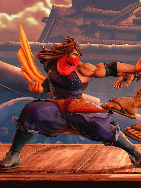 Zeku and Akuma fighting.