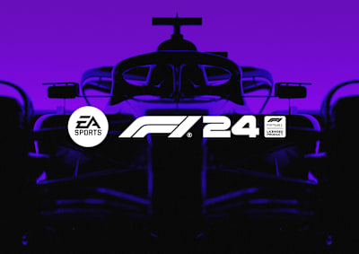 Artwork from F1 24 shows a Formula 1 car with the game's logo.