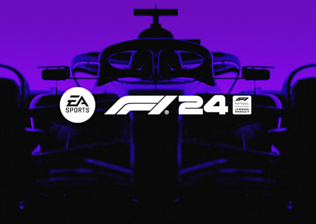 Artwork aus F1 24 zeigt einen Formel-1-Boliden mit dem Logo des Spiels.