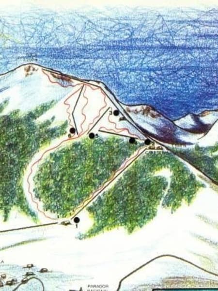 Antiguo plano pistas de la estación de esquí de La Tuca