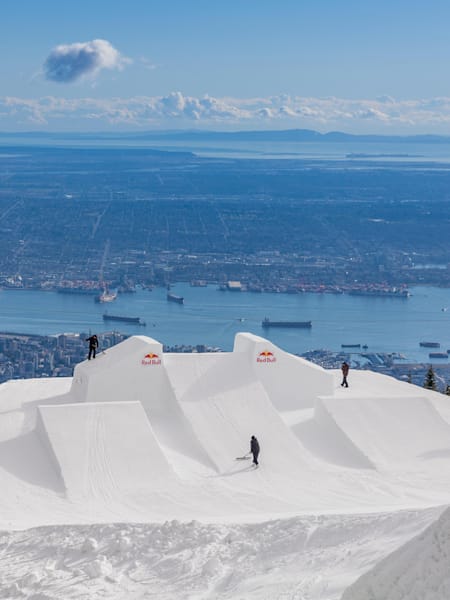 The team at Grouse Mountain grooms the Baker's Dozen feature.