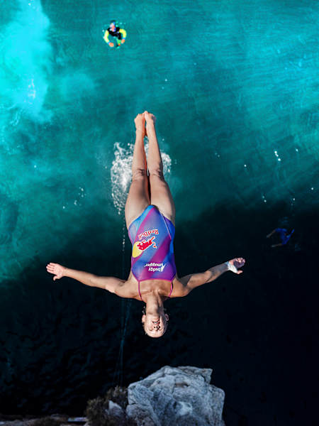 Rhiannan Iffland of Australia dives from the 21.5 metre platform