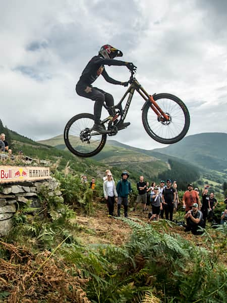 Jackson Goldstone performs during Red Bull Hardline at Dinas Mawddwy, Wales on September 11, 2022.