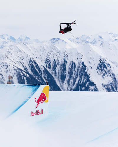 Eileen Gu performs at the Laax Open in Laax, Switzerland on January 21, 2024.