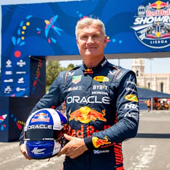 David Coulthard poses for a portrait during the Red Bull Showrun in Lisbon, Portugal on June 25, 2023.