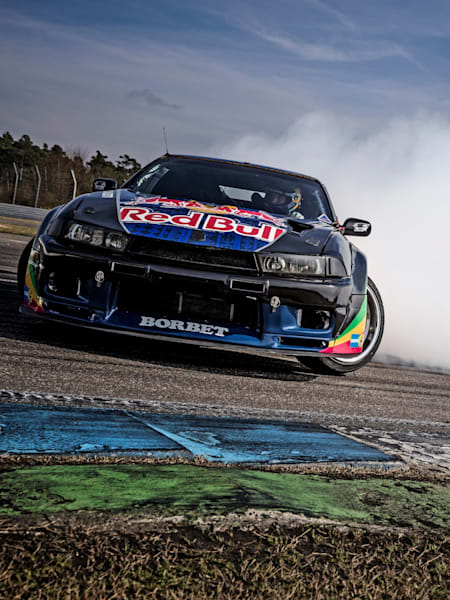A photo of Johannes Hountondji drifting at Hockenheimring in Germany.