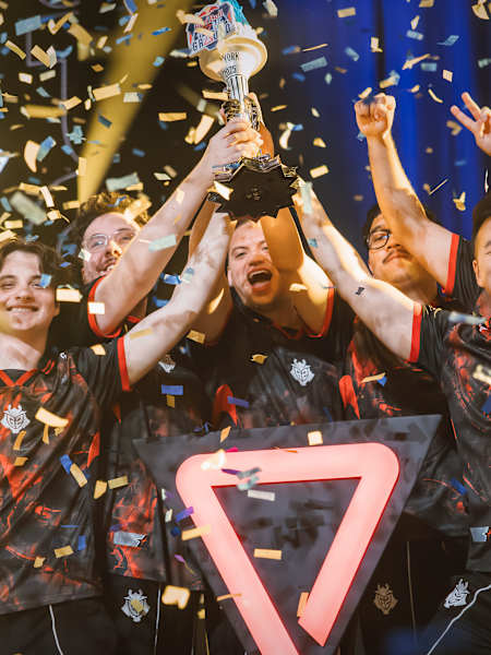 G2 Esports celebrate their Red Bull Home Ground World Finals championship in New York, NY on November 16, 2025