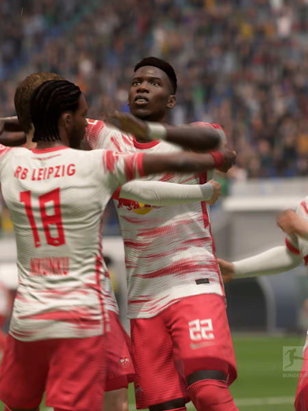 RB Leipzig-Spieler jubeln in FIFA 22.
