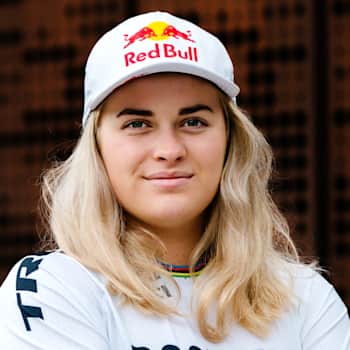 2022 Downhill World Champion Valentina Höll poses for a portrait during training in Schladming, Austria on October 27, 2022.