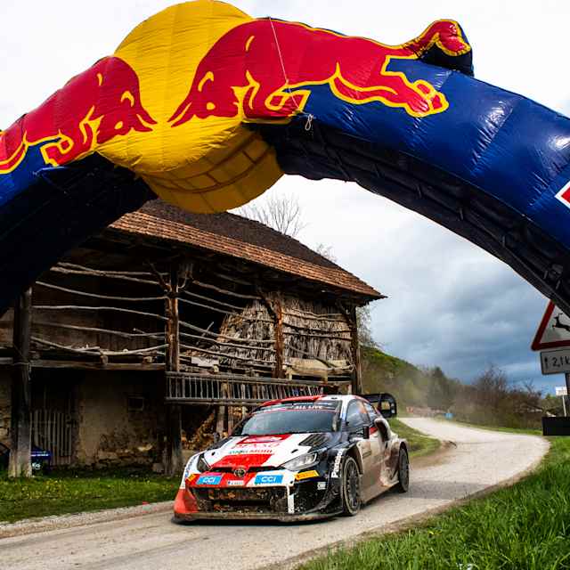 Kalle Rovanperä and Jonne Halttunen compete during WRC Croatia in Zagreb, Croatia, on April 24, 2022.