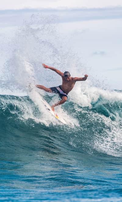 Kanoa Igarashi performs during a surf session in Huatulco, Mexico on August 7th, 2021.