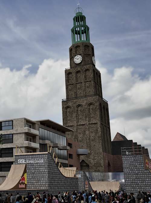 Wizualizacja planowanej trasy Red Bull District Ride w Groningen w Holandii.