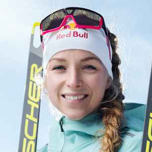 Marketa Davidova poses for a portrait in Pokljuka, Slovenia on January 2, 2023