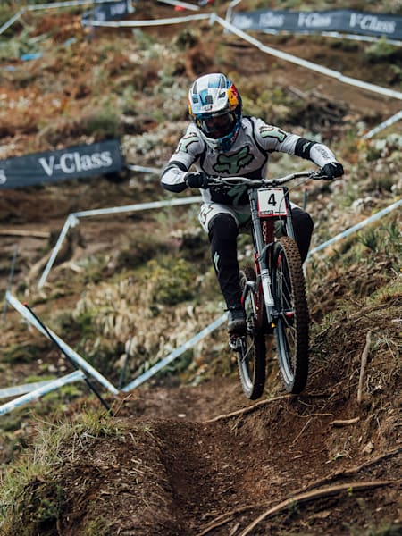 Loic Bruni in action in the Men’s DH World Cup Final in Lousã, Portugal.