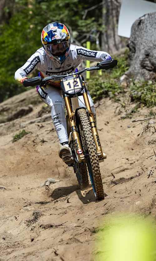 Myriam Nicole performs at UCI DH World Cup in Les Gets, France on July 6, 2024.