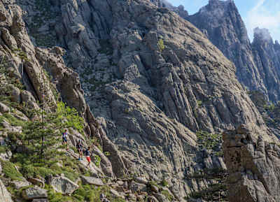 Francois D'Haene in action during his record-breaking GR20 run in Corsica.