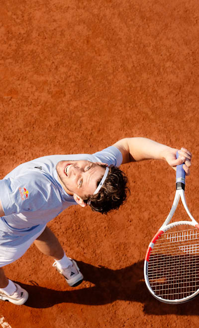 Dominic Thiem performs during his training in Traiskirchen, Lower Austria, Austria on April 11, 2024.