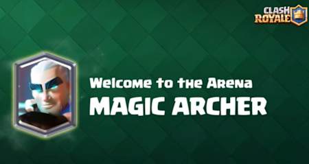 La nouvelle carte l'archer magique dans Clash Royale tire une flèche qui traverse tous les ennemis.