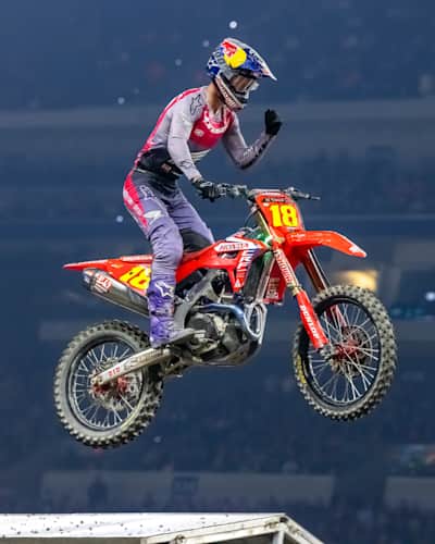 Jett Lawrence at AMA Supercross Series Round 10 at Lucas Oil Stadium
