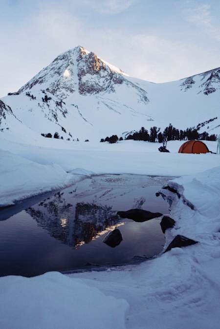 A remote camp in the middle of the John Muir Wilderness.