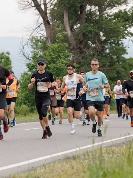 Des participants lors de la course de Wings for Life World Run.