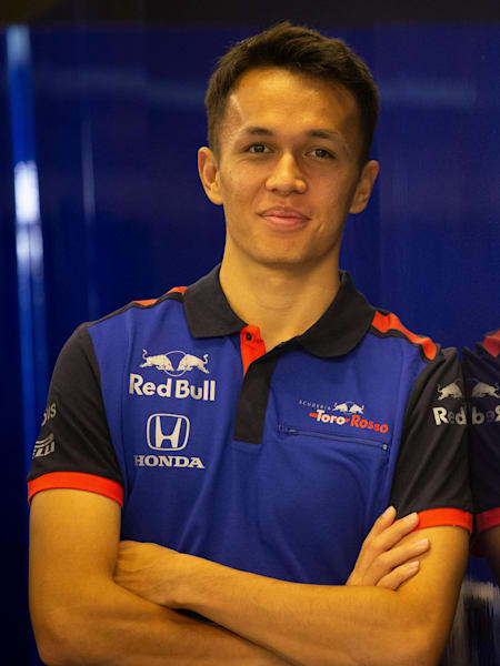 A photo of Thailand's Scuderio Toro Rosso F1 driver Alexander Albon after testing at Yas Marina Circuit, Abu Dhabi at the end of 2018.