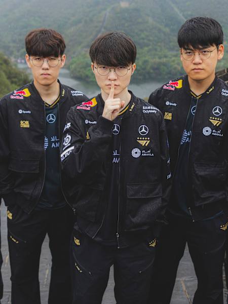 T1 at the League of Legends Worlds 2025 Broadcast Day on October 11, 2025 in Beijing, China.