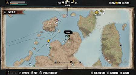 Screenshot aus Skull and Bones zeigt einen Teil der Karte.