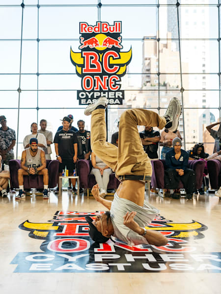 B-Boy Cents competes for a spot at the Red Bull BC One National Final. 