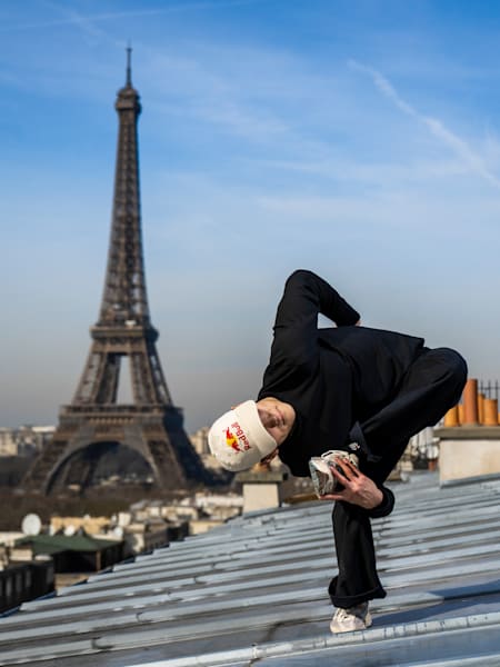 Phil Wizard breaking on a rooftop in Paris, France
