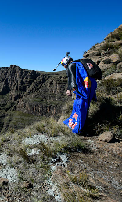 Miles Daisher eyes out the Eastern Buttress, Drakensberg, South Africa, on December 12, 2018.