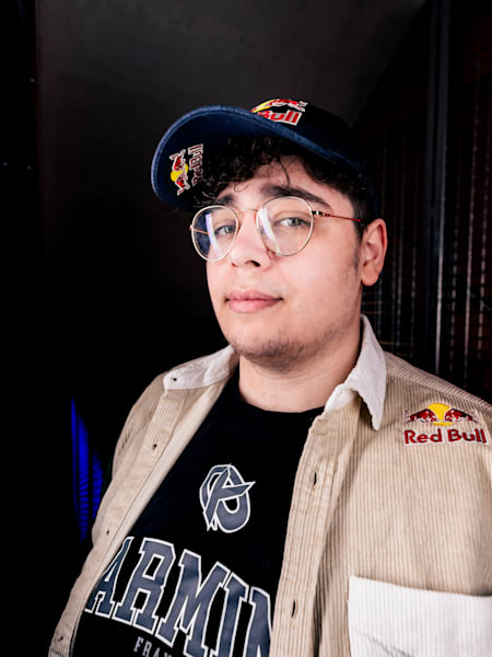Kamel 'Kameto' Kebir poses for a portrait during his visit to the Red Bull Salzburg Arena in Salzburg, Austria on June 27, 2023. 