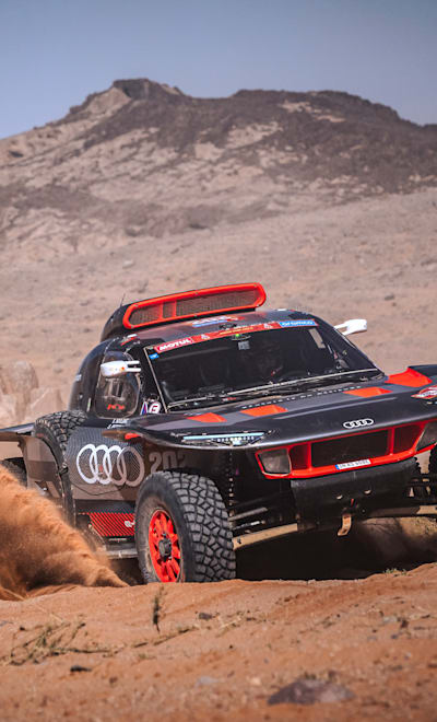 Stephane Peterhansel (FRA) and Edouard Boulanger (FRA) of Team Audi Sport during stage 08 of Rally Dakar 2024 from Hail to Al Ula, Saudi Arabia on January 16, 2024.