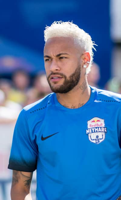 Neymar Jr is seen at the Red Bull Neymar Jr's Five World Final in Praia Grande, Brazil on July 13, 2019.