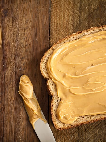 For an easy-to-digest, high-carb snack, go for peanut butter on toast