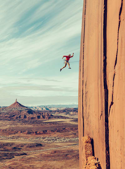 Will Saunders photographed climber Jake Talley in Indian Creek, Utah.