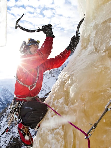 Will Gadd conquistando el hielo vertical.