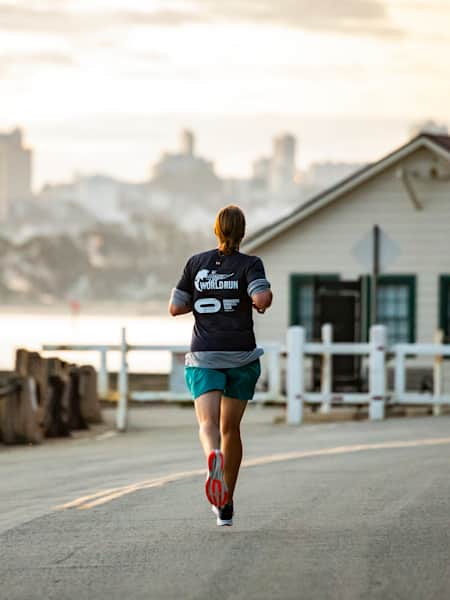 Participant seen during the Wings for Life World Run in San Francisco, CA, USA on May 7, 2023.