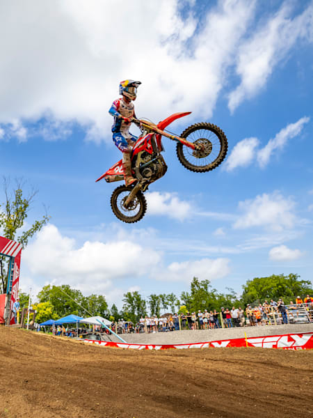 Hunter Lawrence at Round 11 of the AMA Motocross Series at Ironman Raceway