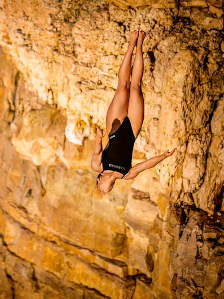 Morgane Herculano à  Polignano a Mare, en Italie.