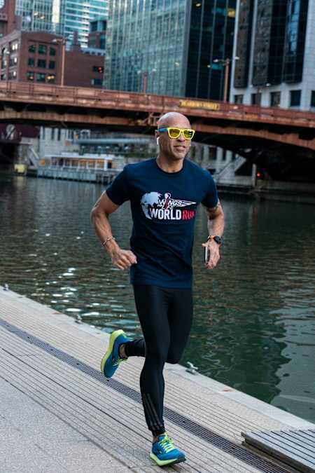 Participant during the Wings for Life World Run App Run in Chicago 2022  