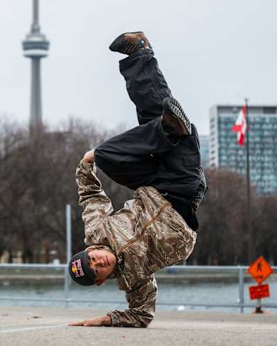 B-boy Issin pose for a portrait in Toronto during the Red Bull BC One Tour Canada on april 12th, 2026.   